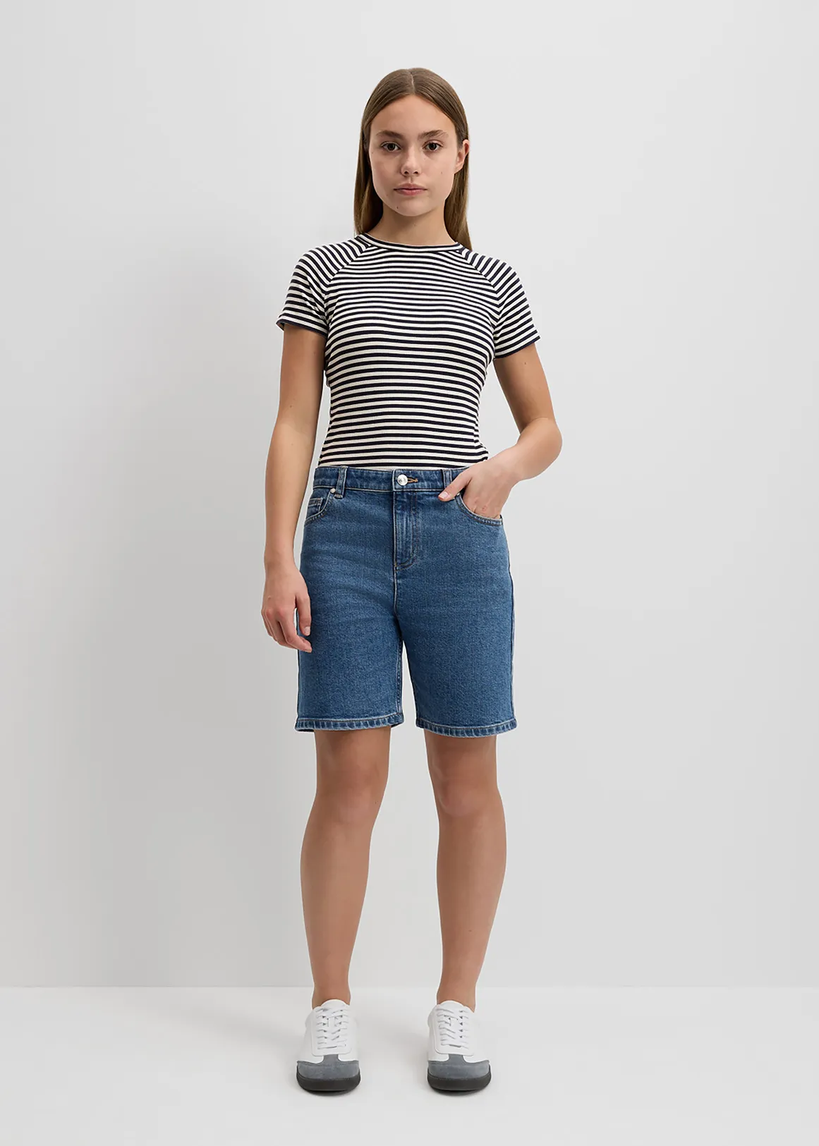 Teen High Rise Denim Short - LIGHT INDIGO