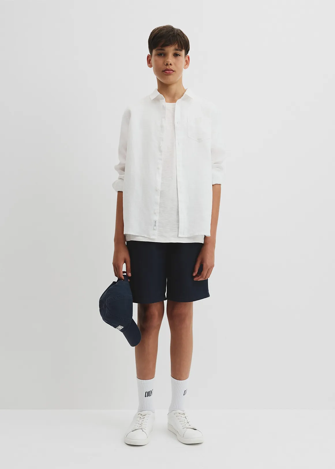 Teen Organically Grown Linen Shirt - WHITE