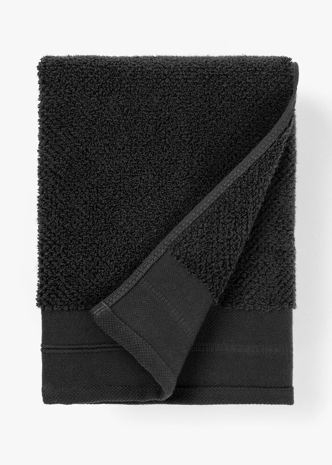 Textured Zero Twist Cotton Hand Towel - CHARCOAL