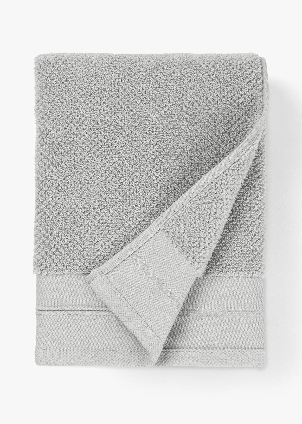 Textured Zero Twist Cotton Hand Towel - SILVER