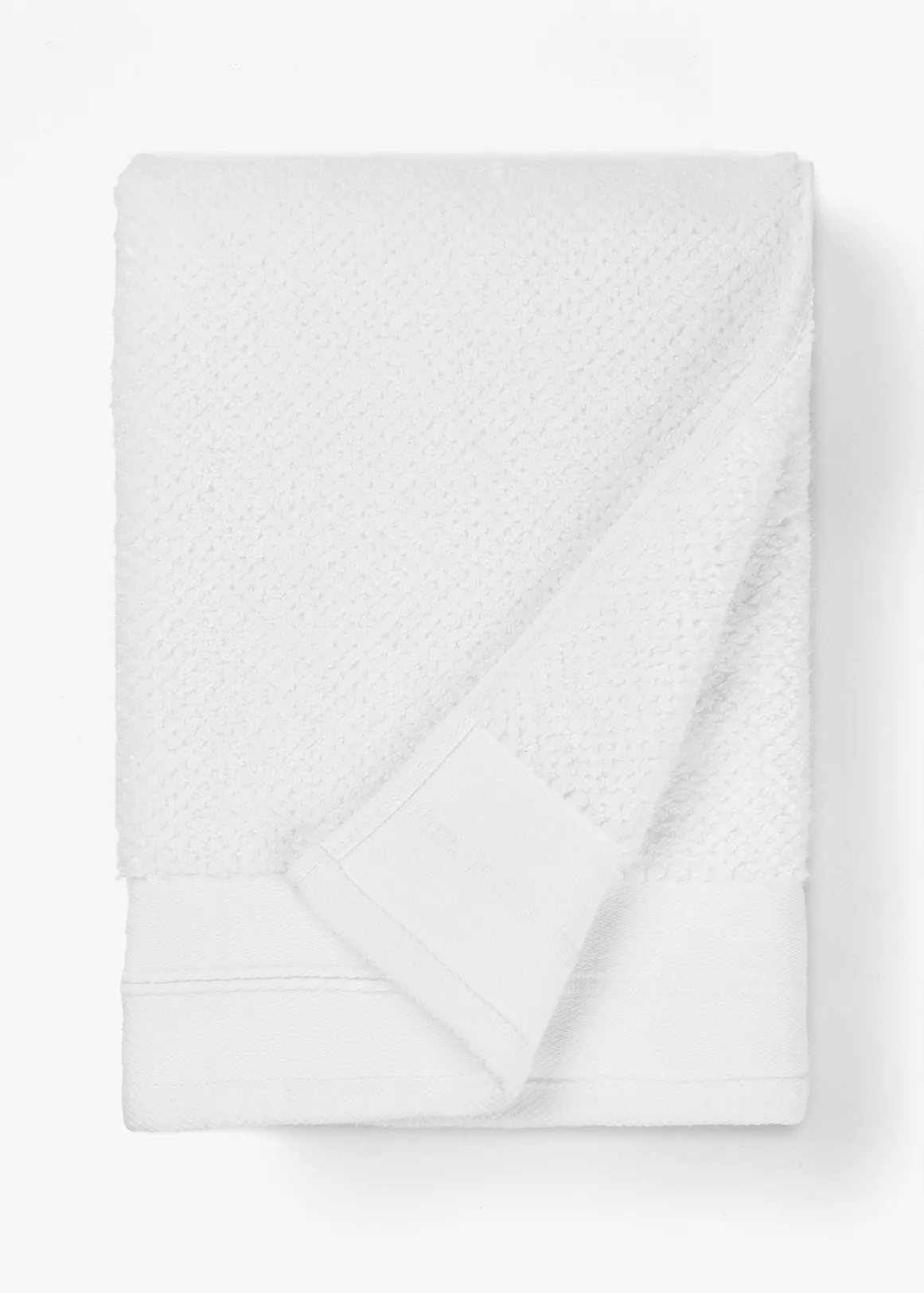 Textured Zero Twist Cotton Hand Towel - WHITE