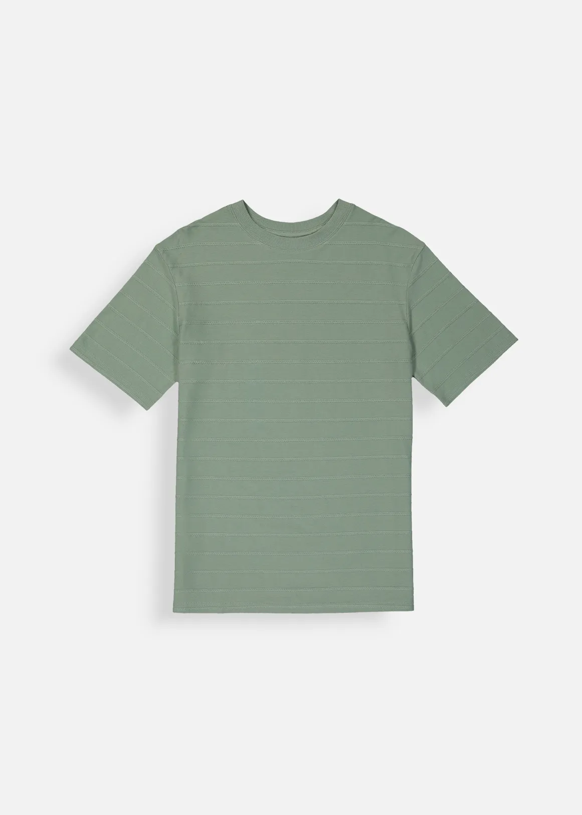 Texured Cotton T-shirt - SAGE