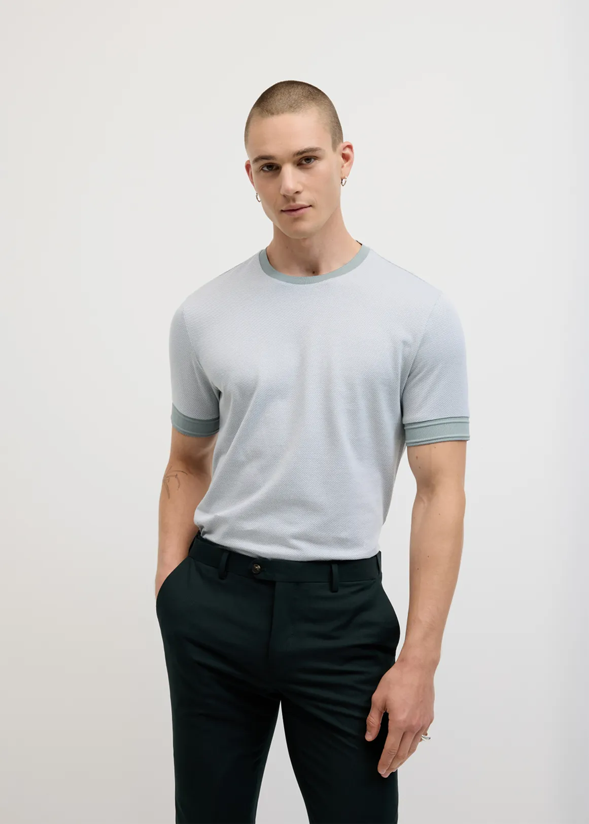 Thompson Jacquard Tee - LIGHT GREEN