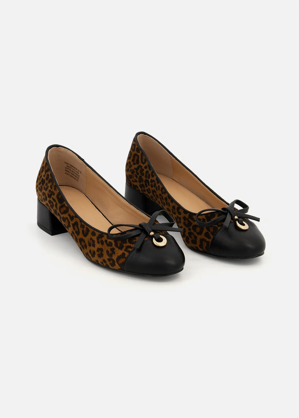 Toe Cap Block Heel Pumps - X NATURAL