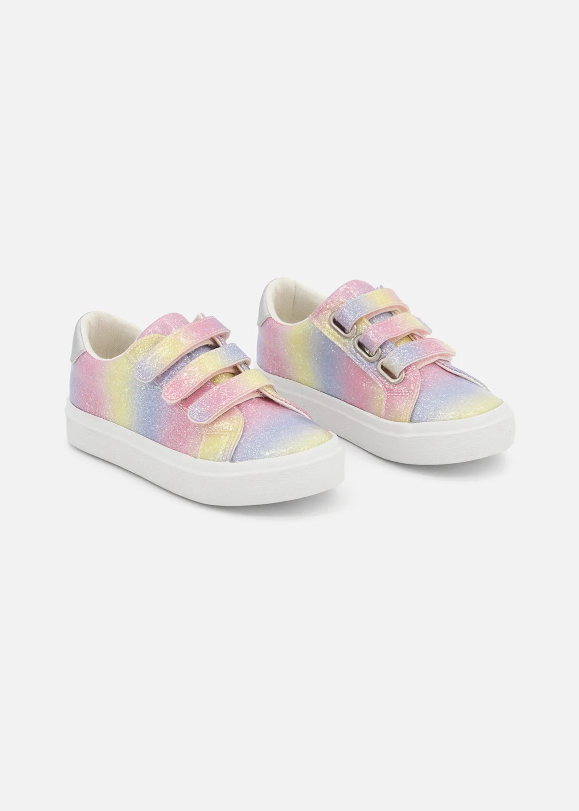 Triple Strap Ombre Glitter Sneakers (Size 5-13) Younger Girl - MULTI