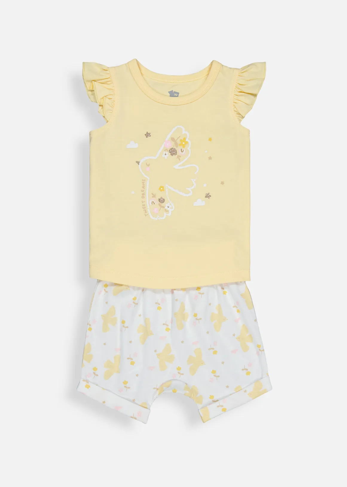 Tweet Dreams Cotton Pyjamas - X YELLOW