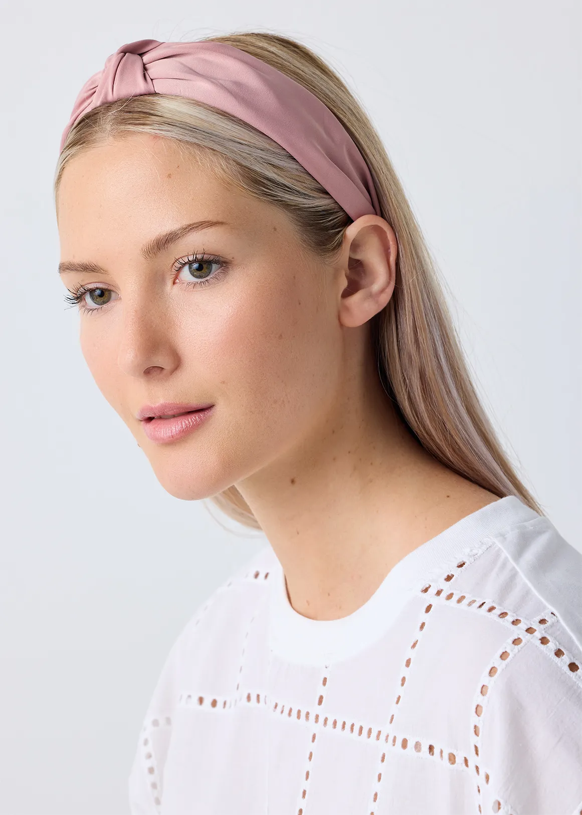 Twist Detail Satin Alice Band - DUSTY PINK