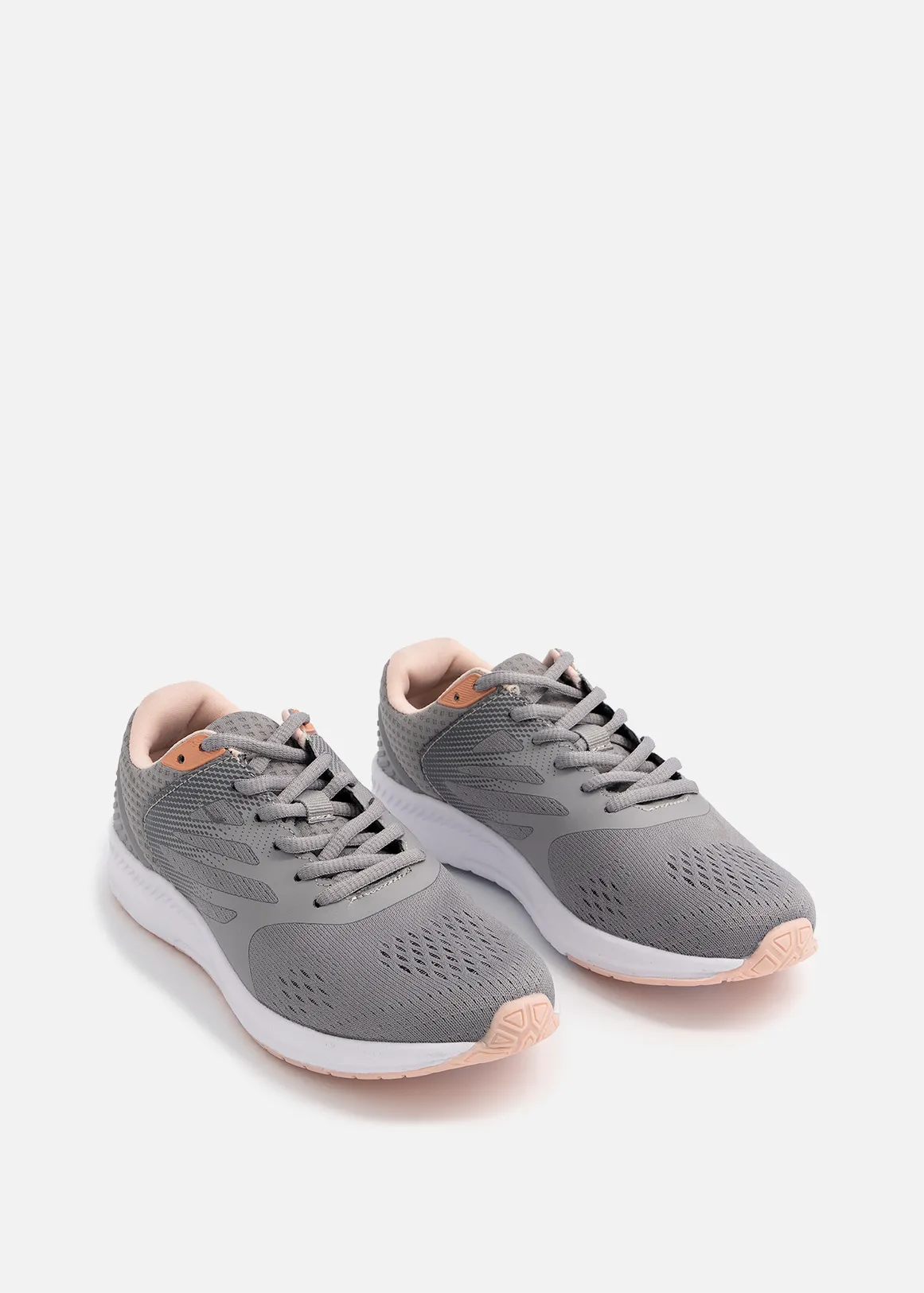 Two Tone School Trainers (Size 9-1) Younger Girl - GREY