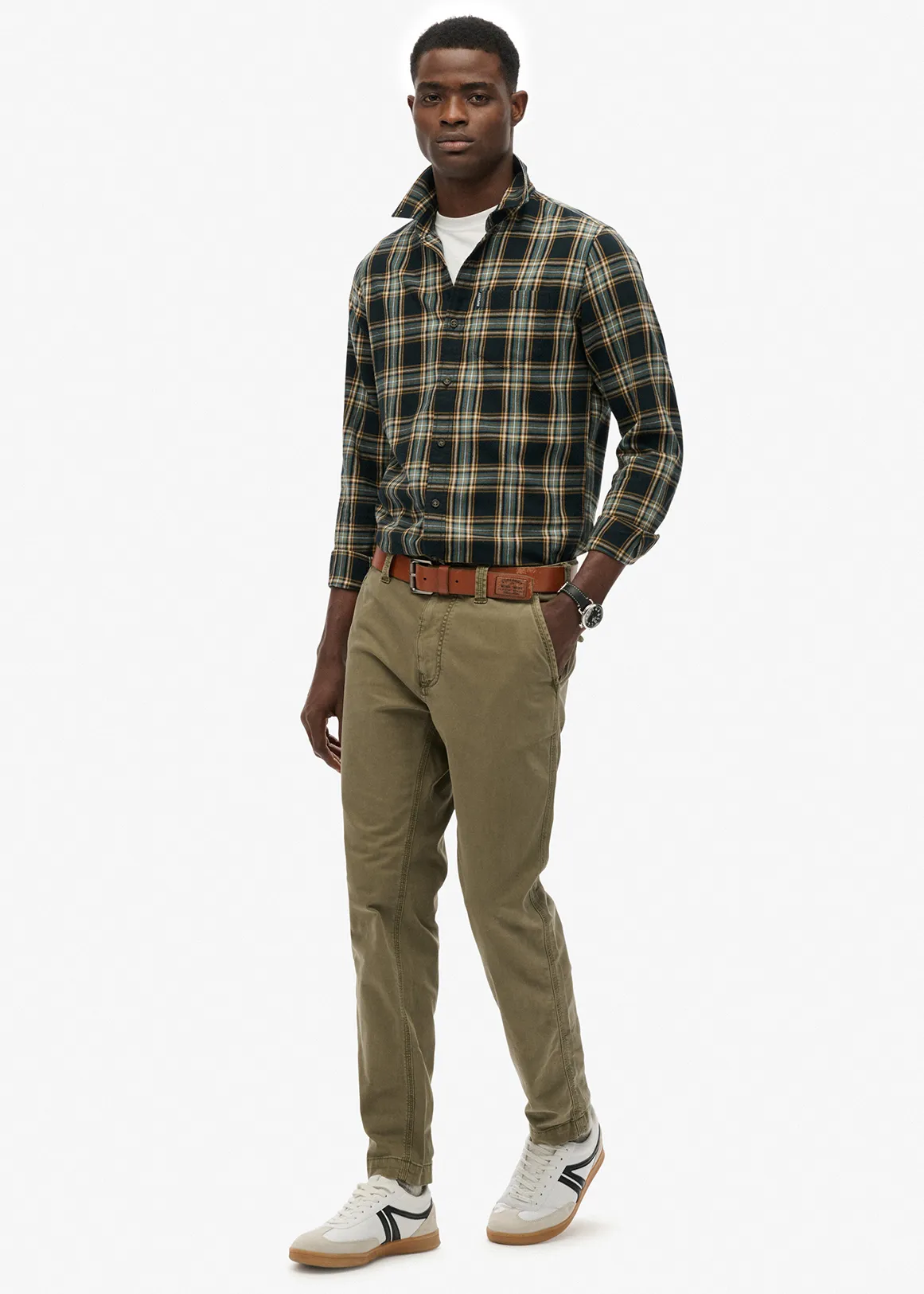 Utility Chino Trousers - DARK GREEN