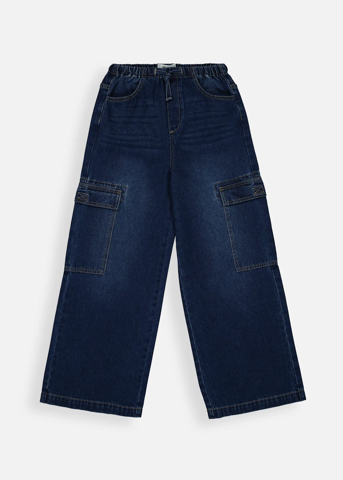 Utility Wide Leg Jeans - MEDIUM BLUE