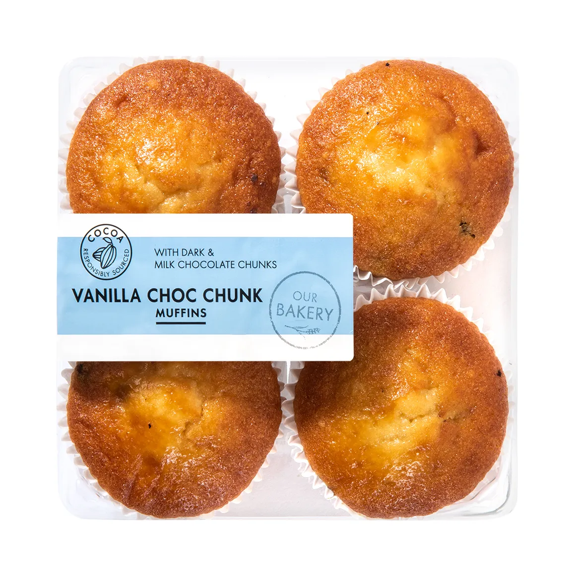 Vanilla Choc Chunk Muffins 4 pk