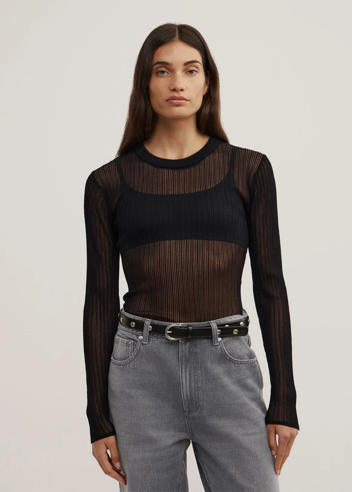 Variegated Rib Knit - BLACK