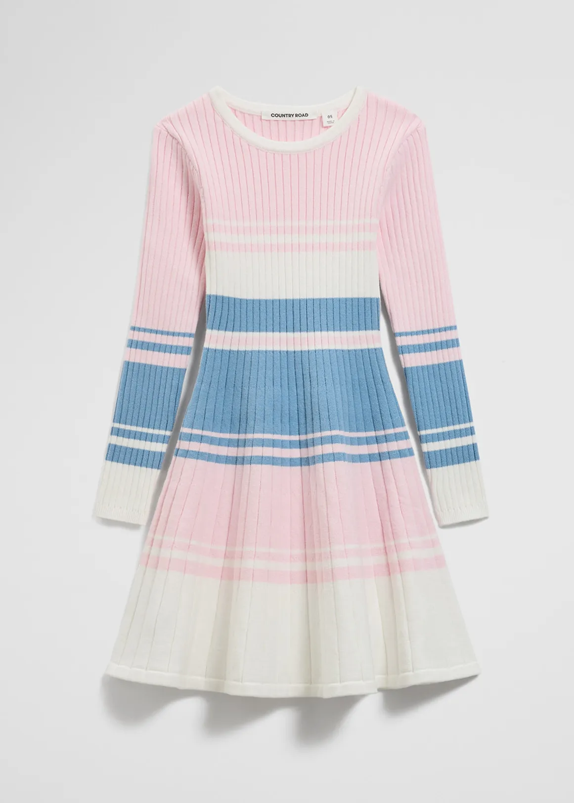 Variegated Stripe Knit Dress - GLACIER STRIPE