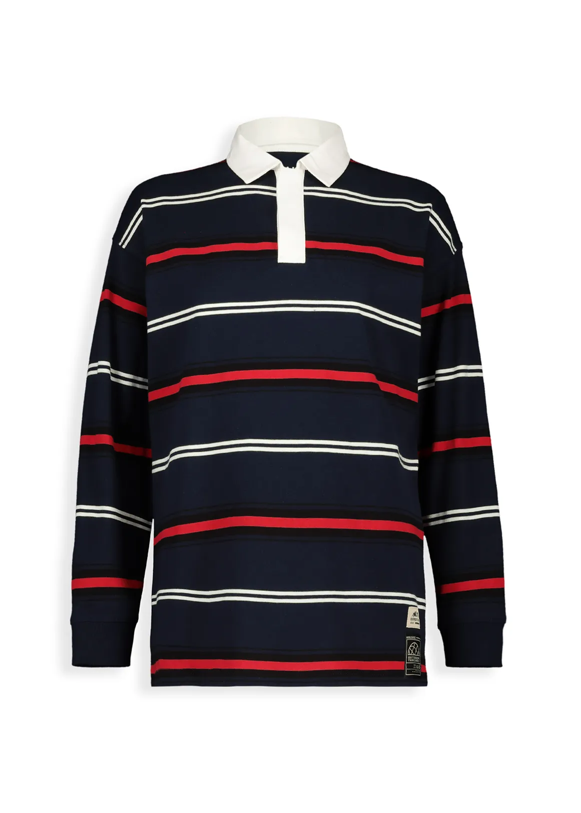 Variegated Stripe Rugby Cotton T-shirt - X NAVY