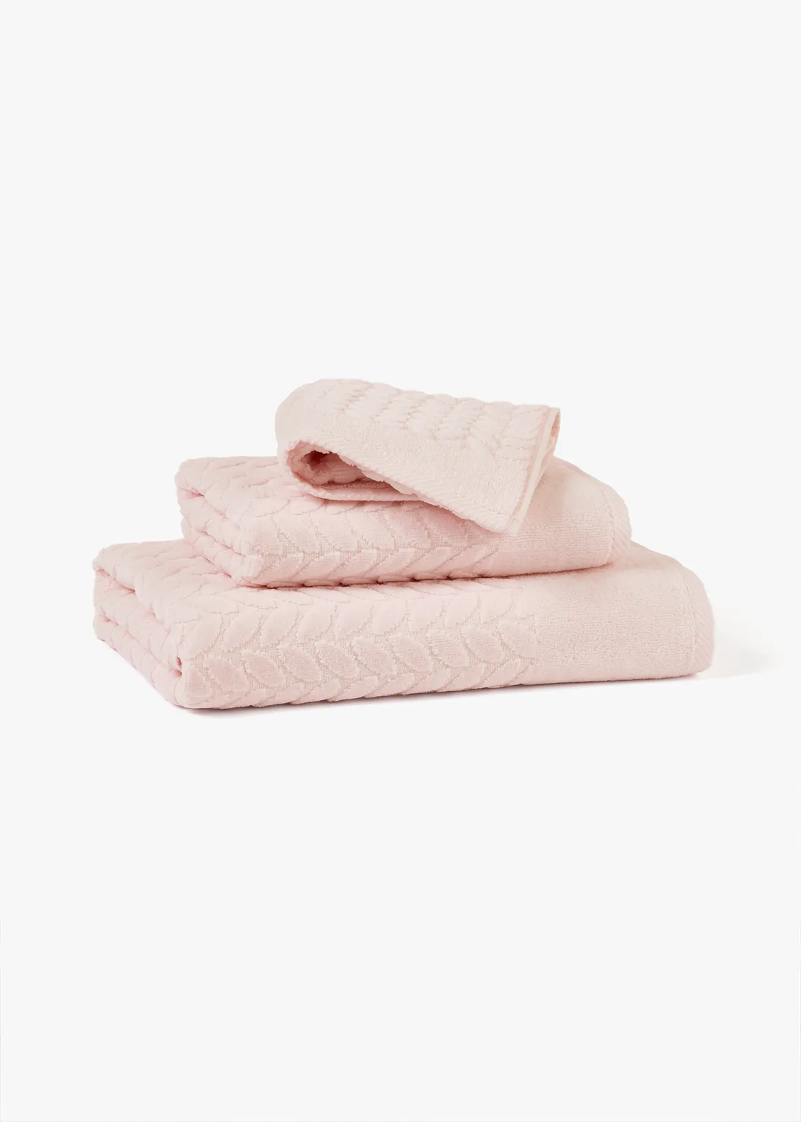 Velour Cotton Towel Set - LIGHT PINK