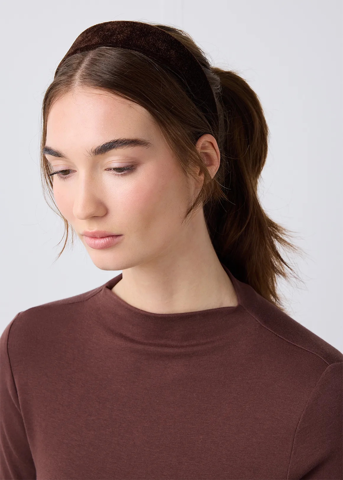 Velvet Alice Bands 2 Pack - BROWN