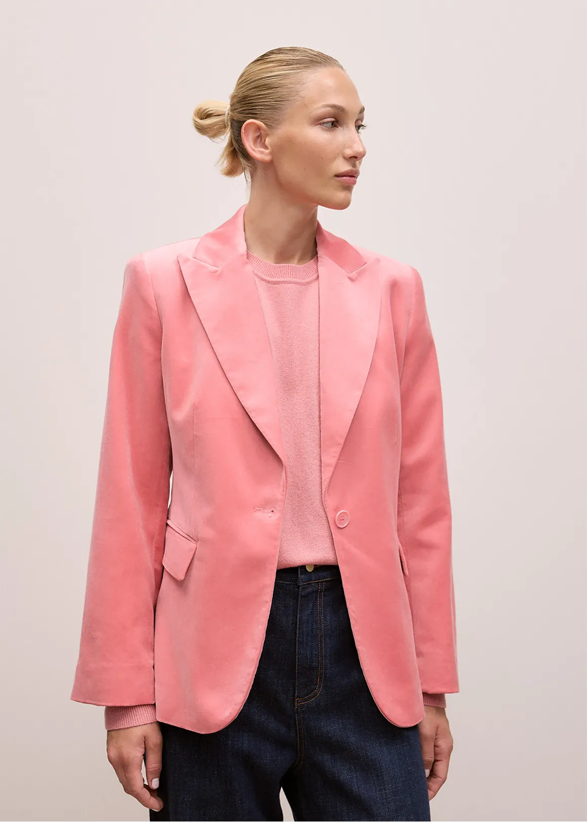 Velvet Blazer - DUSTY ROSE