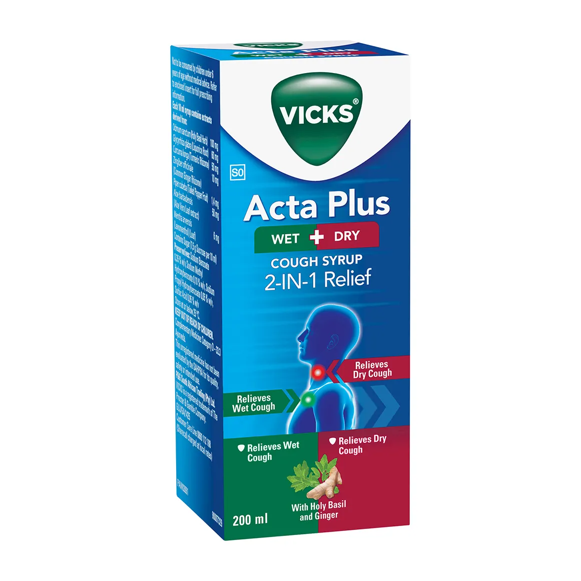 Vicks Acta Plus 2 in 1 Wet and Dry Cough Syrup 200 ml