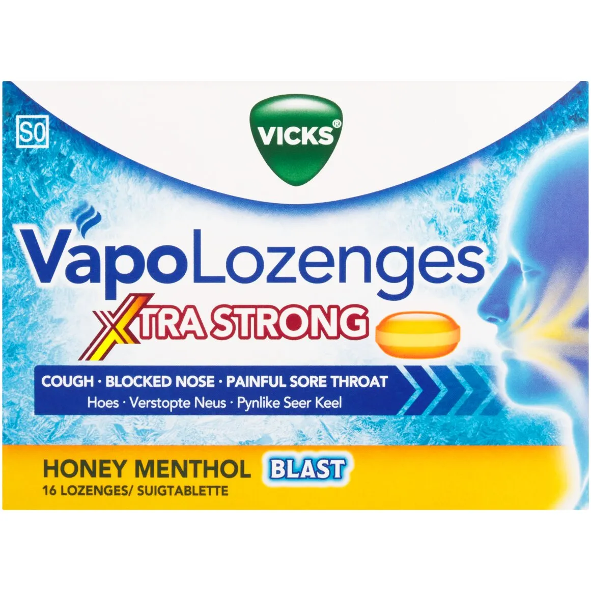 Vicks Honey Menthol Xtra Strong VapoLozenges 16 pcs