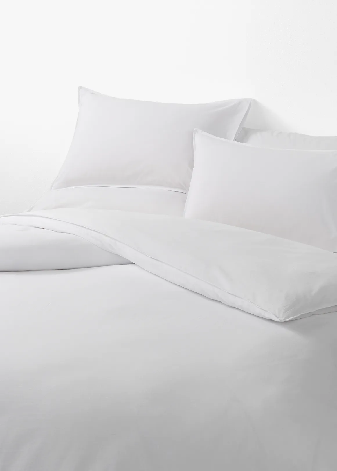 Vintage Washed Cotton Duvet Cover Set - WHITE