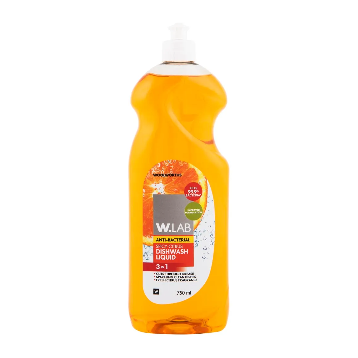 W.Lab 3 in 1 Citrus Anti-Bacterial Dishwash Liquid 750 ml