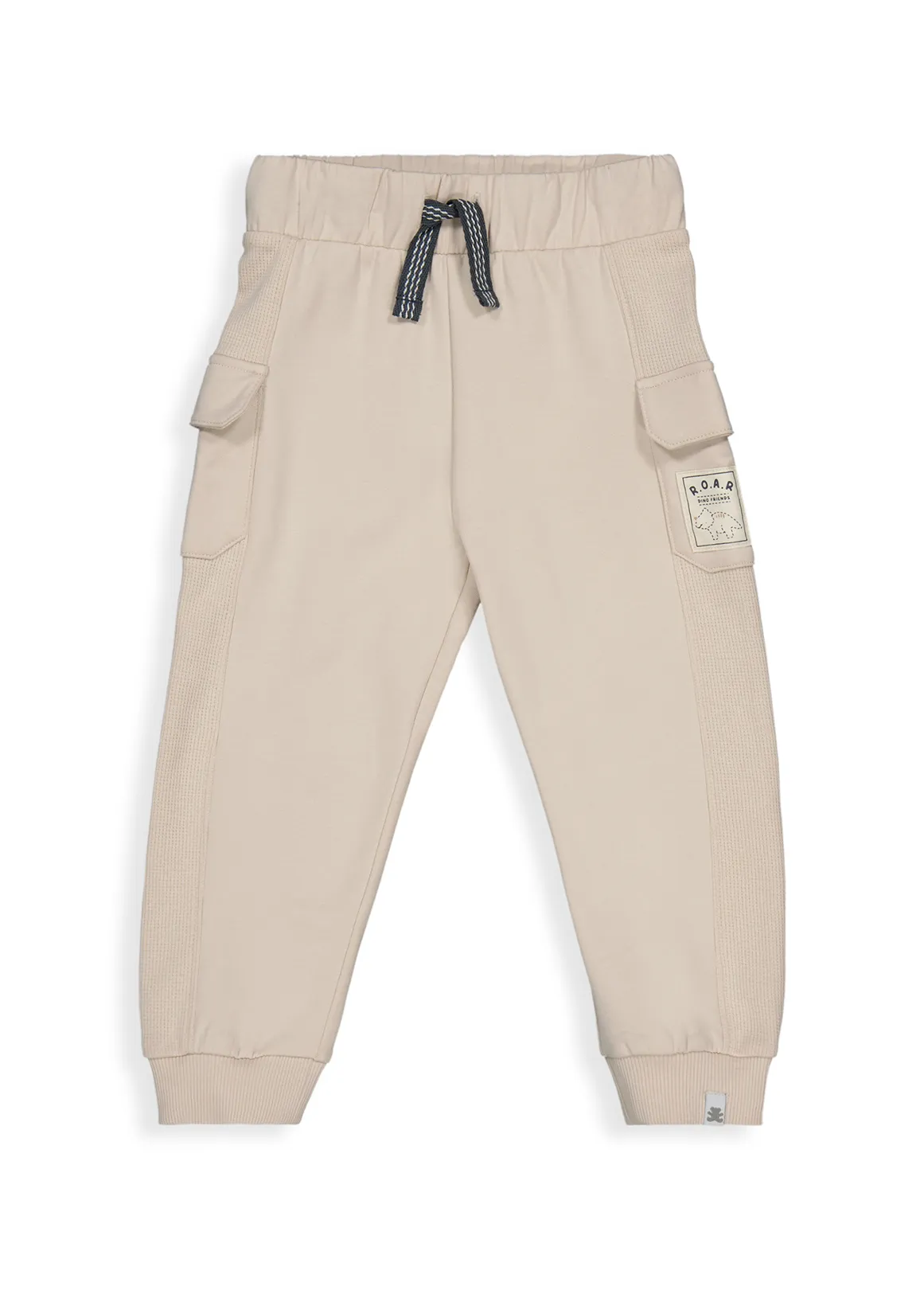 Waffle Inset Fleece Joggers - NATURAL