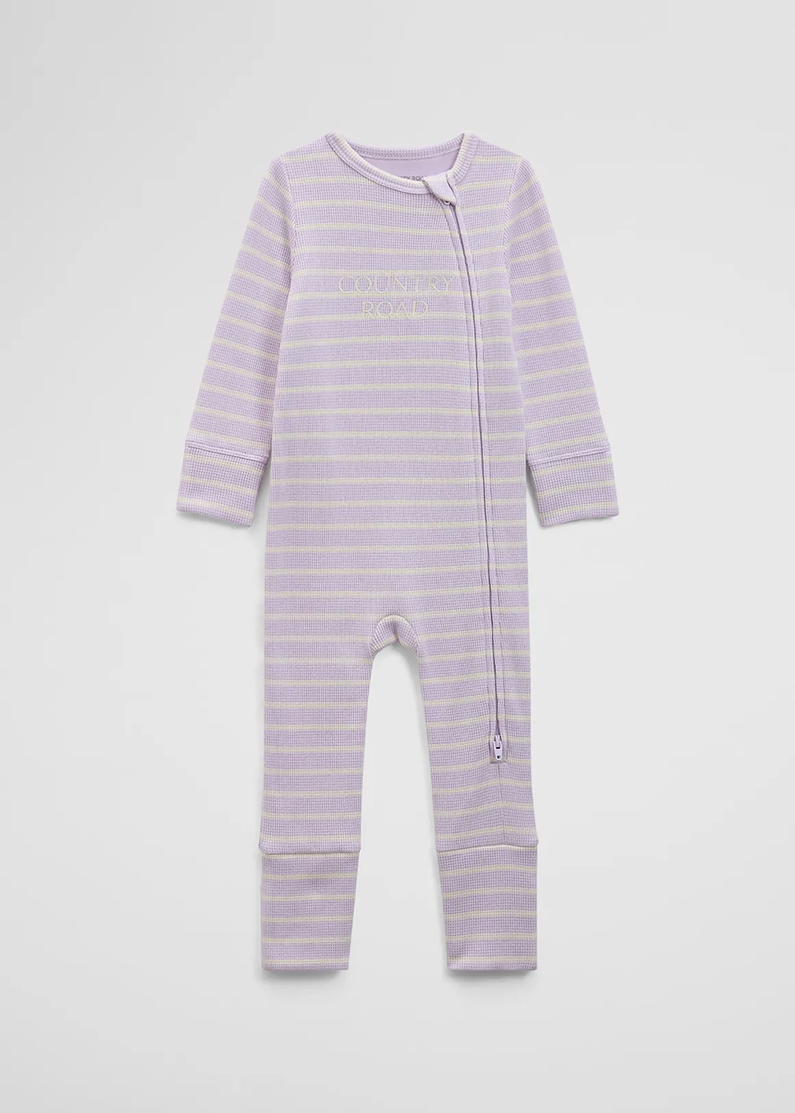 Waffle Jumpsuit - LILAC STRIPE
