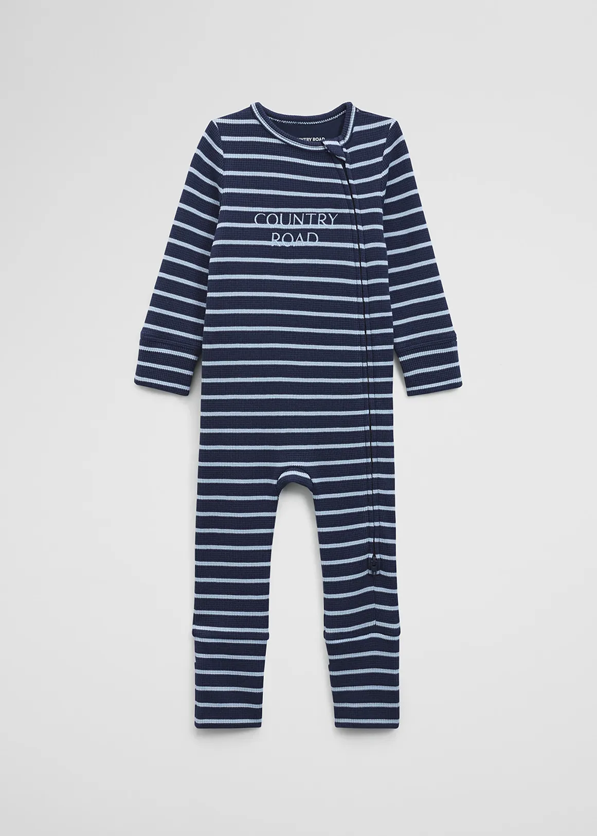 Waffle Jumpsuit - NAVY STRIPE