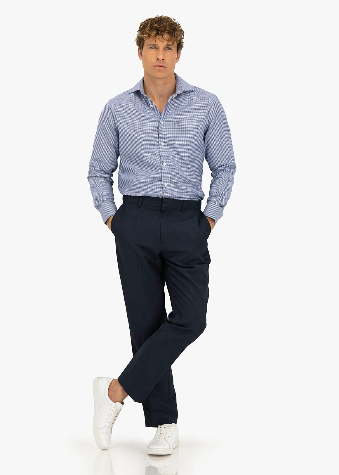 Waist-ease Flat Front Trousers - NAVY
