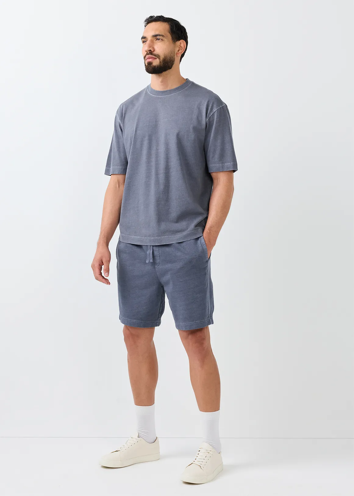 Washed Fleece Shorts - INDIGO