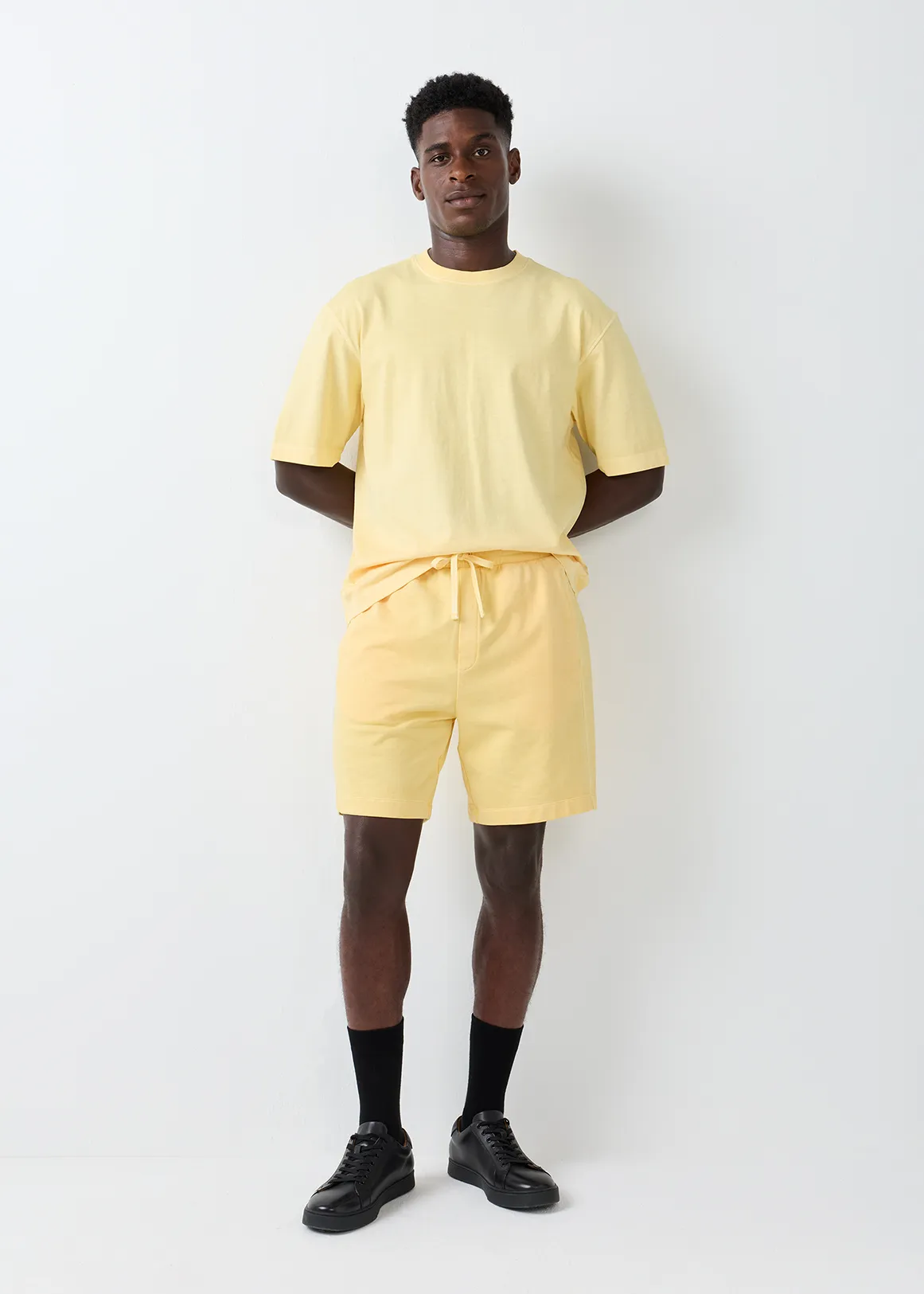 Washed Fleece Shorts - YELLOW