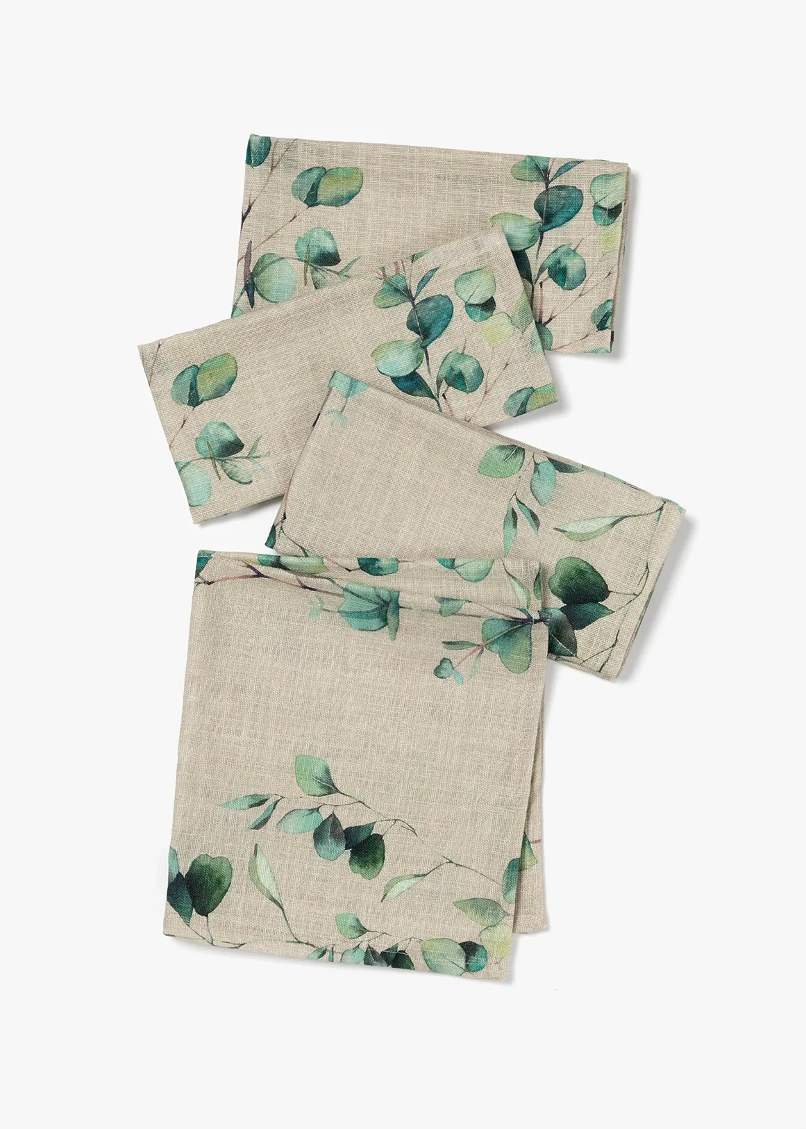 Watercolour Leaves Cotton Napkins 4 Pack - X NATURAL