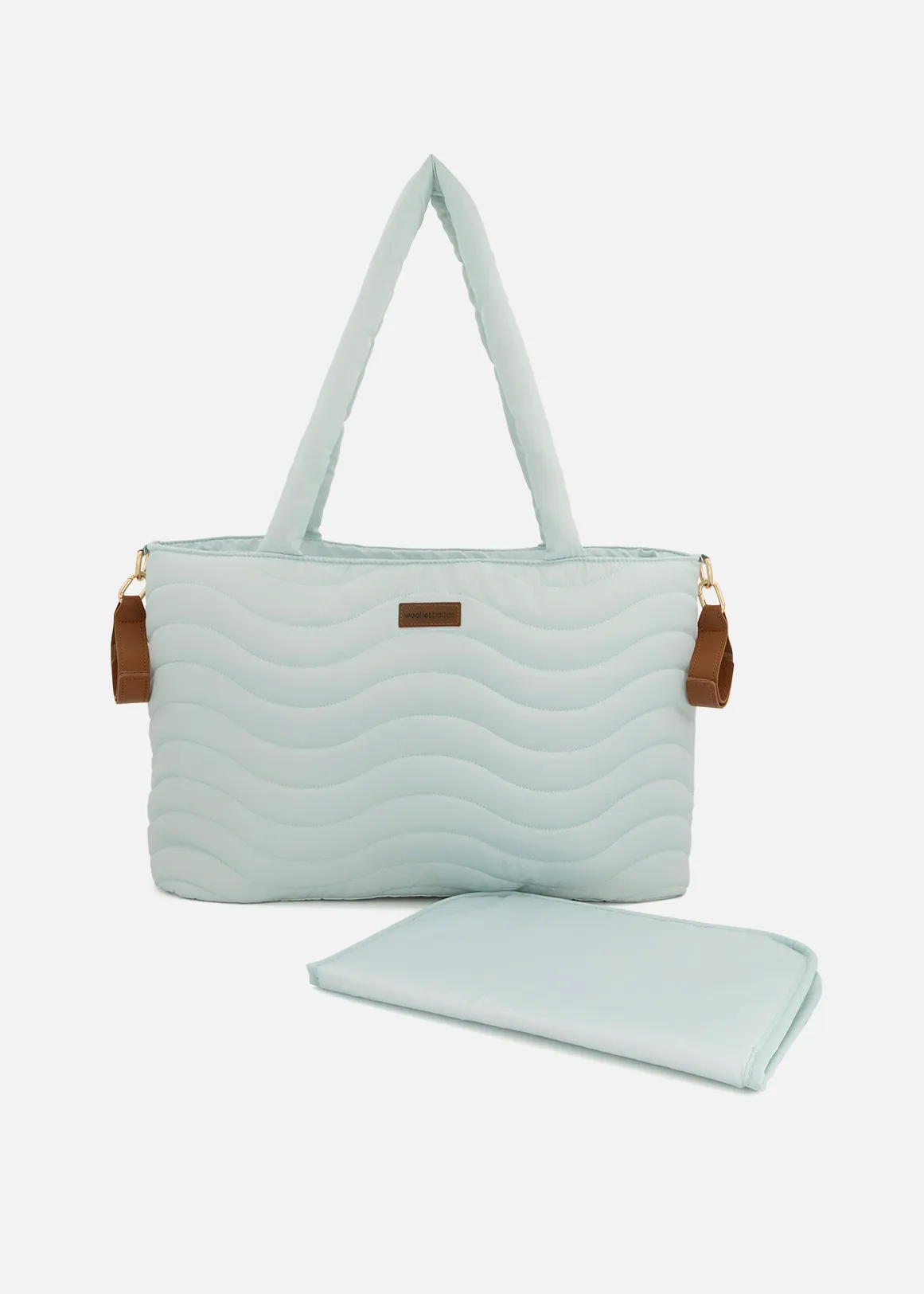 Wave Quilted Bowler Nappy Bag - MINT