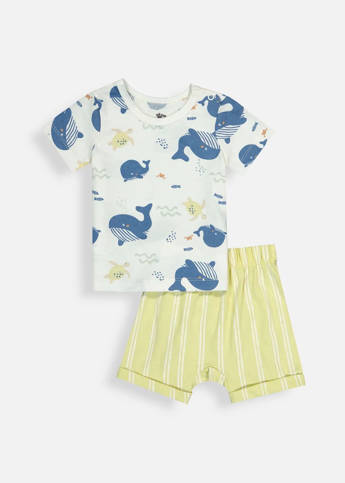 Whale Stripe Cotton Pyjamas - X CREAM