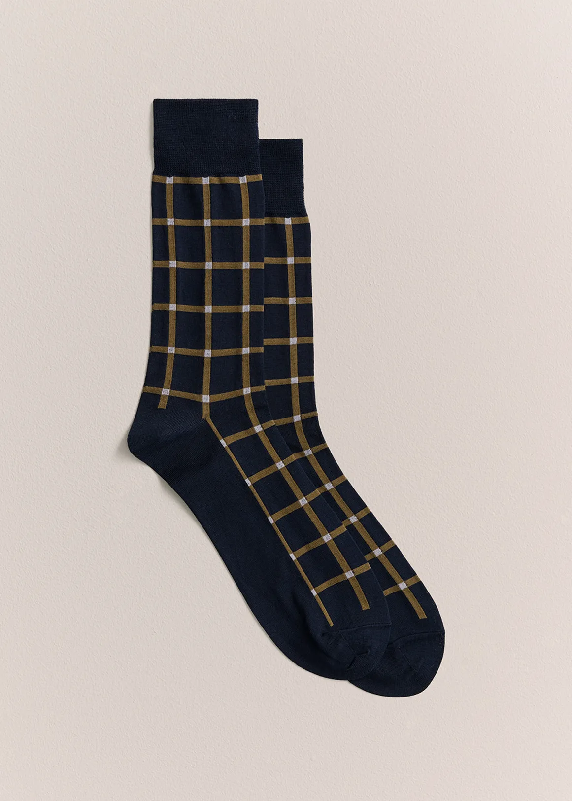Window Pane Socks - NAVY