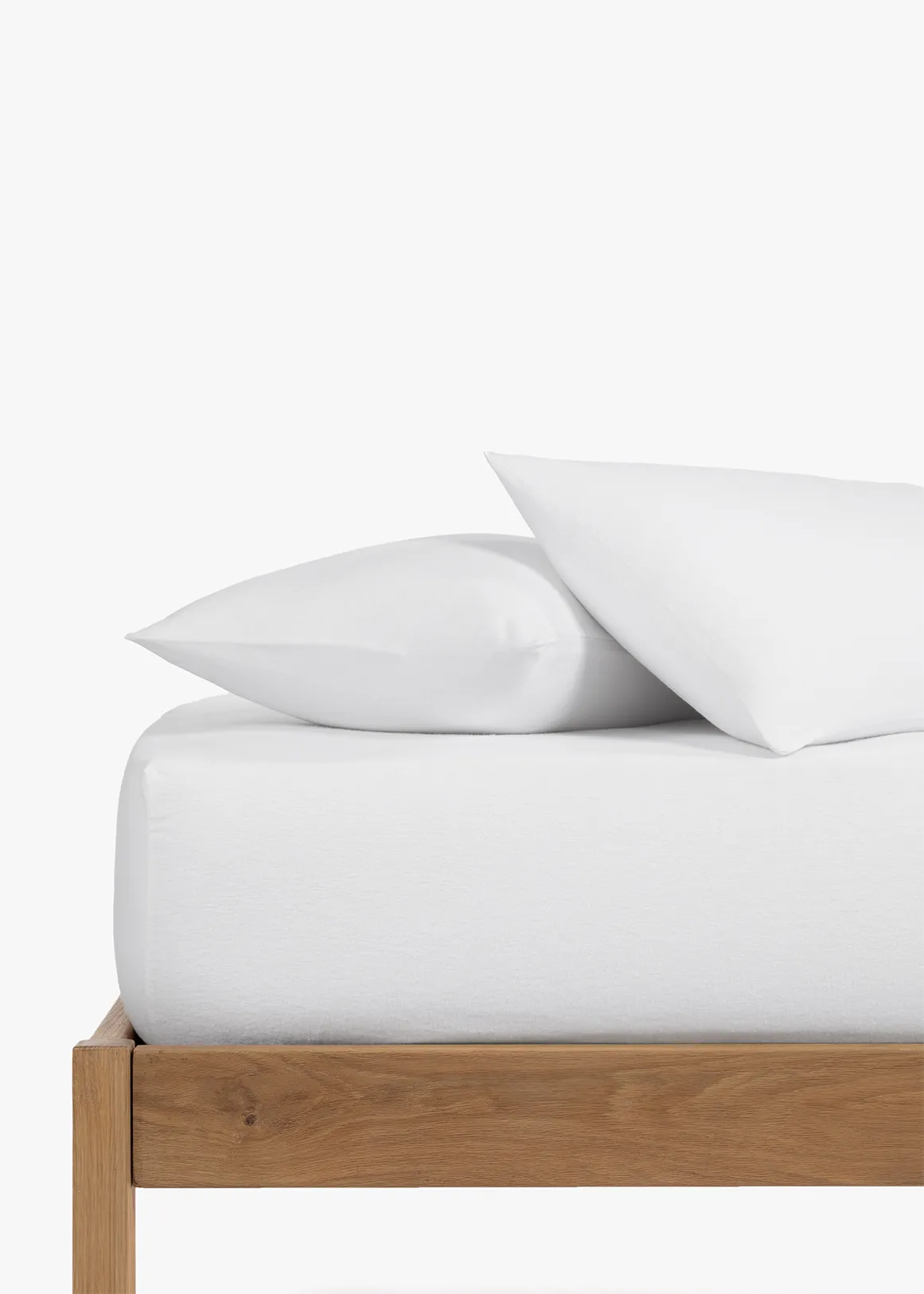 Winter Brushed Cotton Standard Pillowcases 2 Pack - WHITE