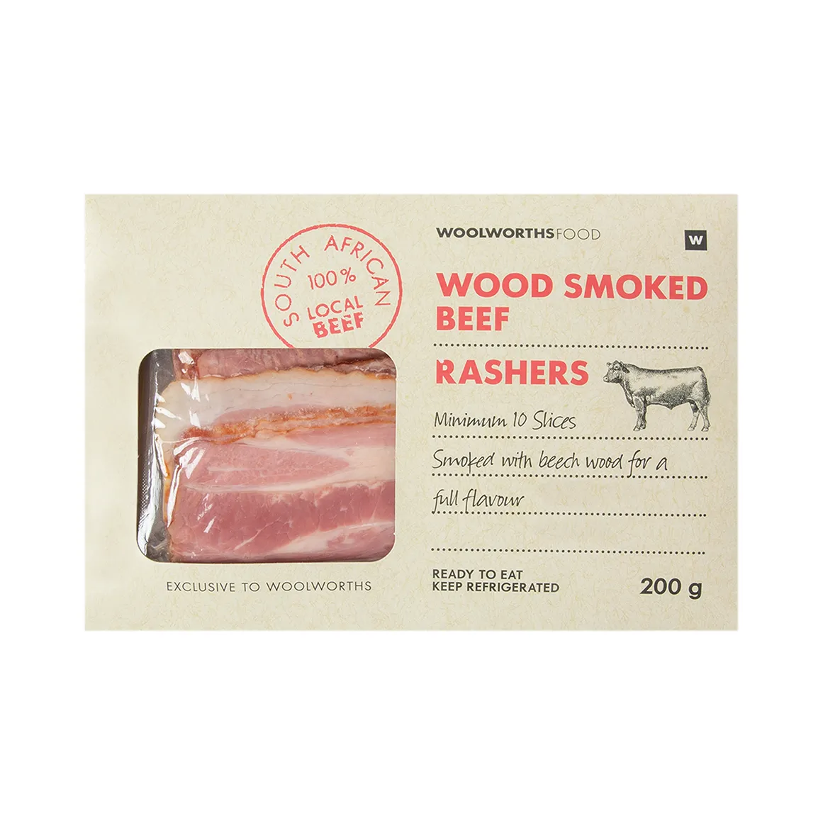 Wood Smoked Beef Rashers 200 g