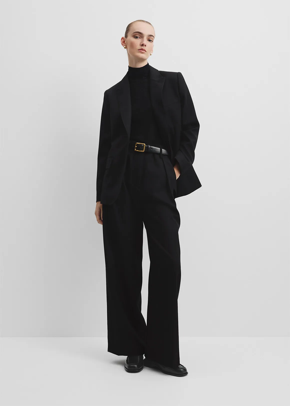 Wool Blazer - BLACK