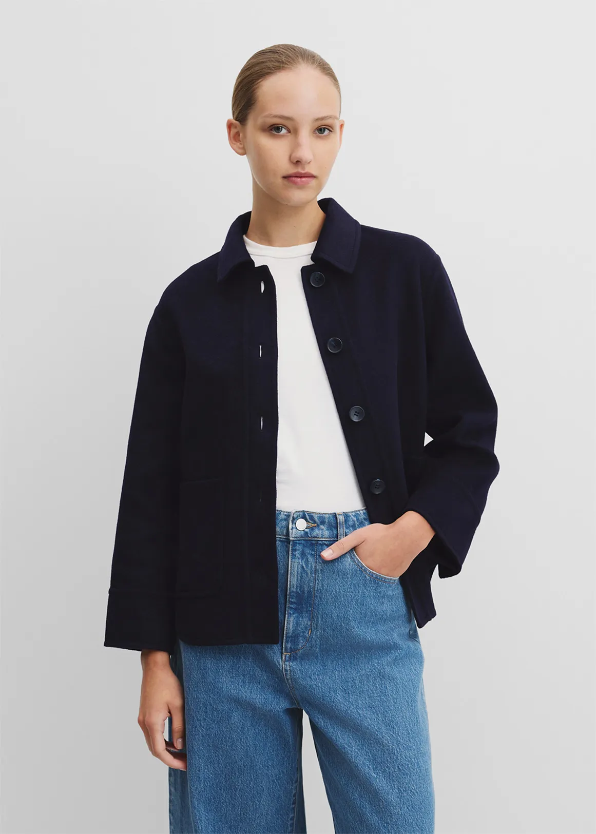 Wool Blend Lightweight Jacket - TWILIGHT1