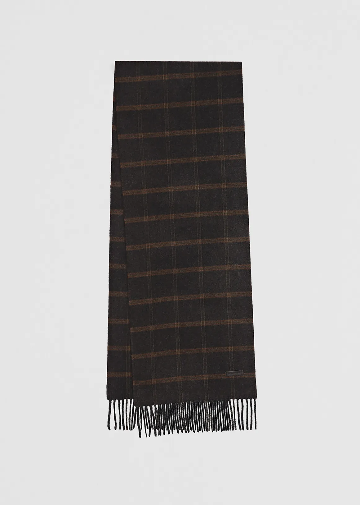 Woven Check Scarf - CHARCOAL MARLE