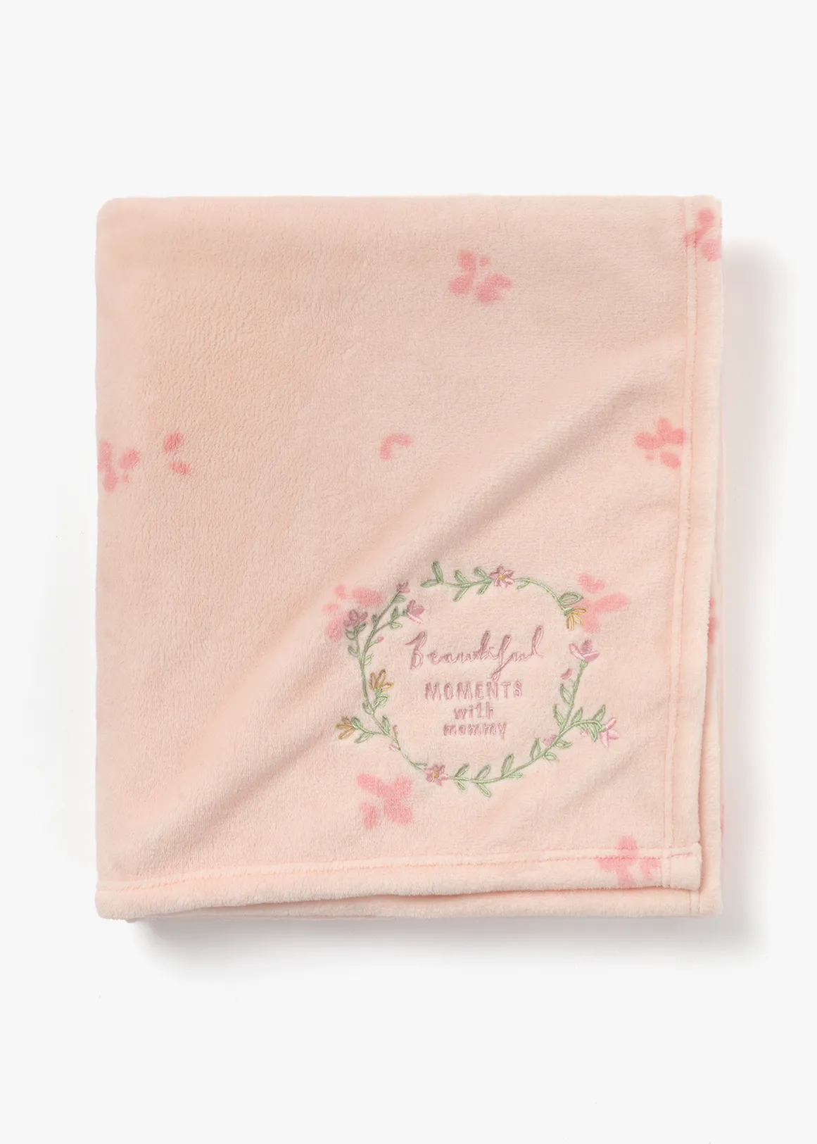 Wreath Coral Fleece Blanket - X PINK