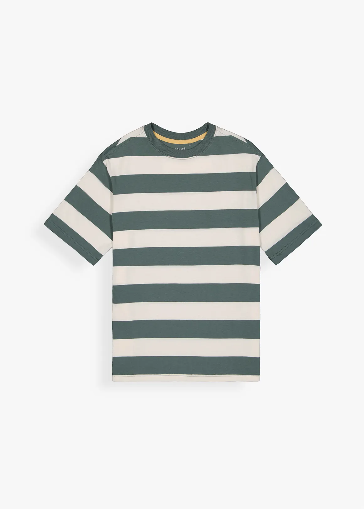 Yarn Dye Stripe Cotton T-shirt - X KHAKI