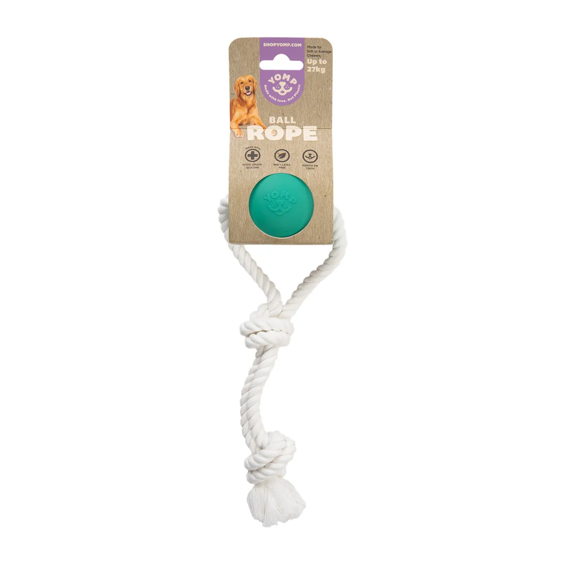 Yomp Ball Rope Dog Toy