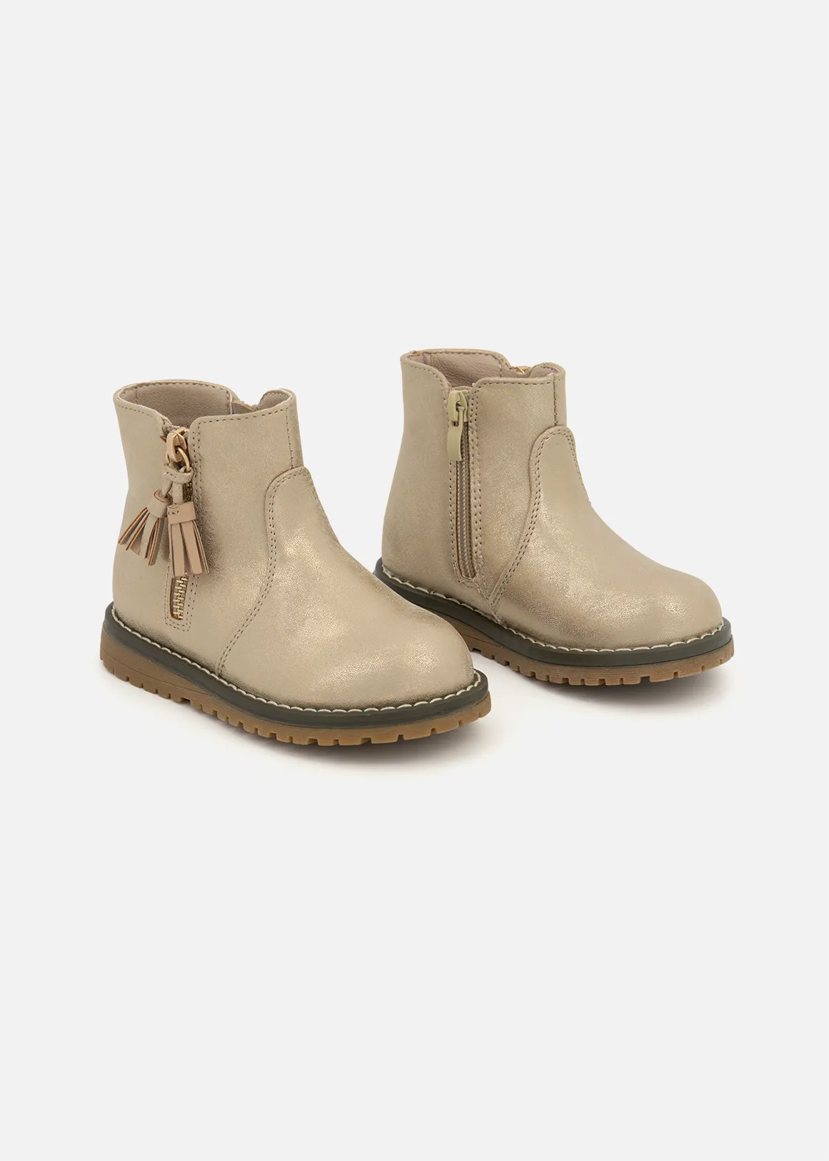 Zip Detail Chelsea Boots (Size 5-13) Younger Girl - GOLD