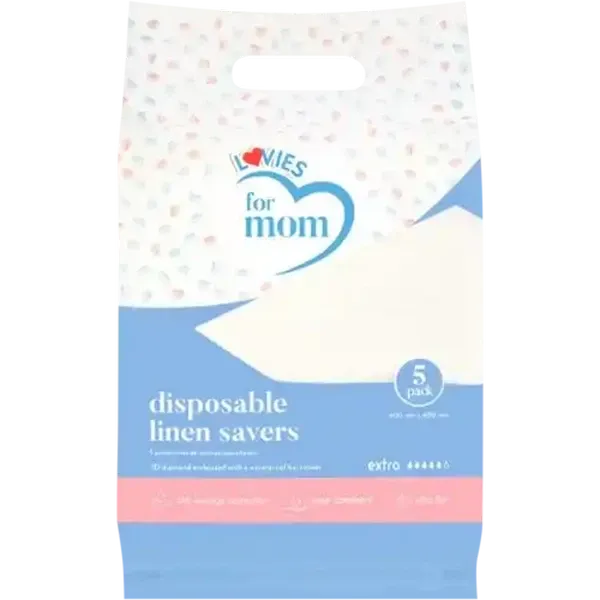 Lovies For Mom Extra Disposable Linen Savers 5 Pack