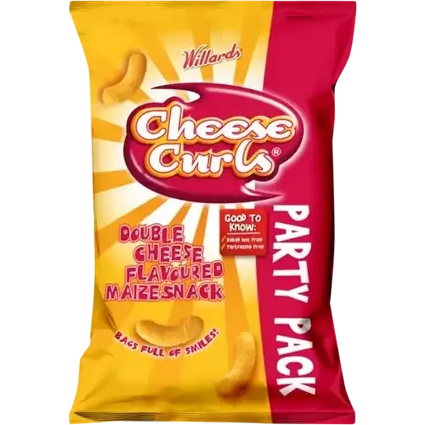 Willards Cheese Curls Double Cheese Flavoured Maize Snack 150g