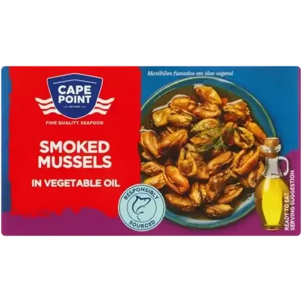 Cape Point Smoked Mussels in Vegetable Oil 85g