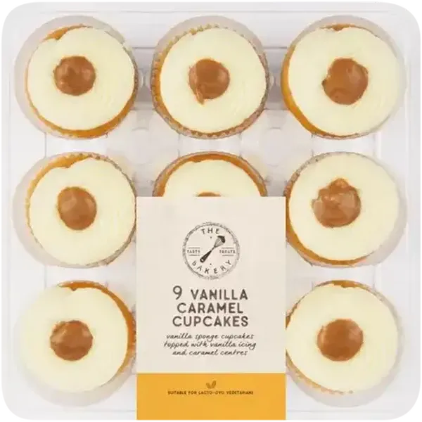 The Bakery Vanilla Caramel Cupcakes 9 Pack