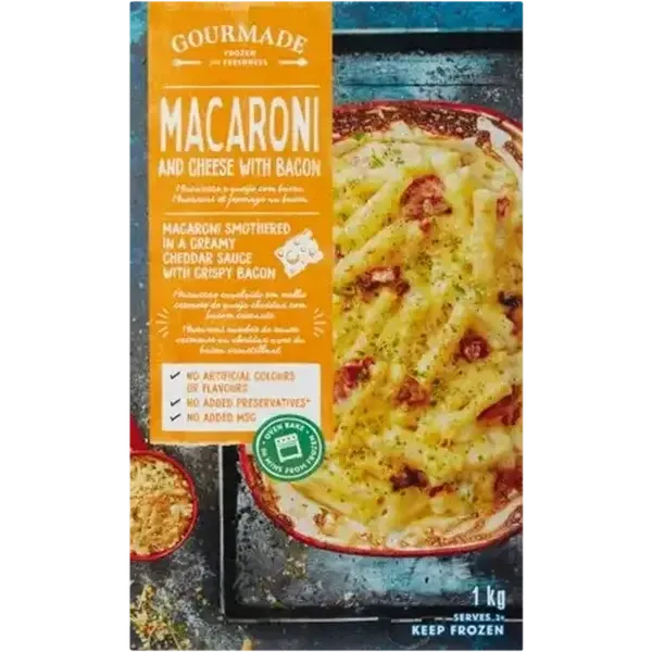Gourmade Frozen Macaroni & Cheese With Bacon Ready Meal 1kg