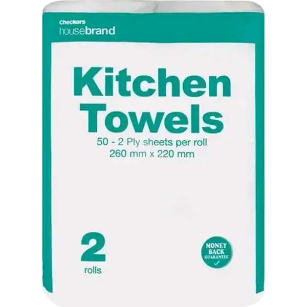 Checkers Housebrand Kitchen Roller Towels 2 Pack